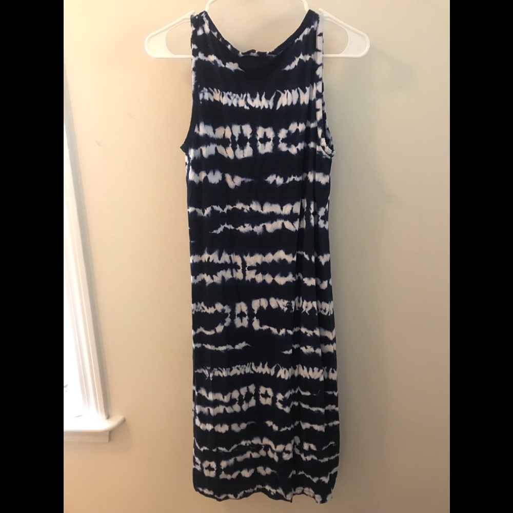 BOGO! Blue Tie-Dye (Slightly) High-Low Dress